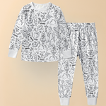 Kids' Cotton Pajama Set for Christmas Coloring