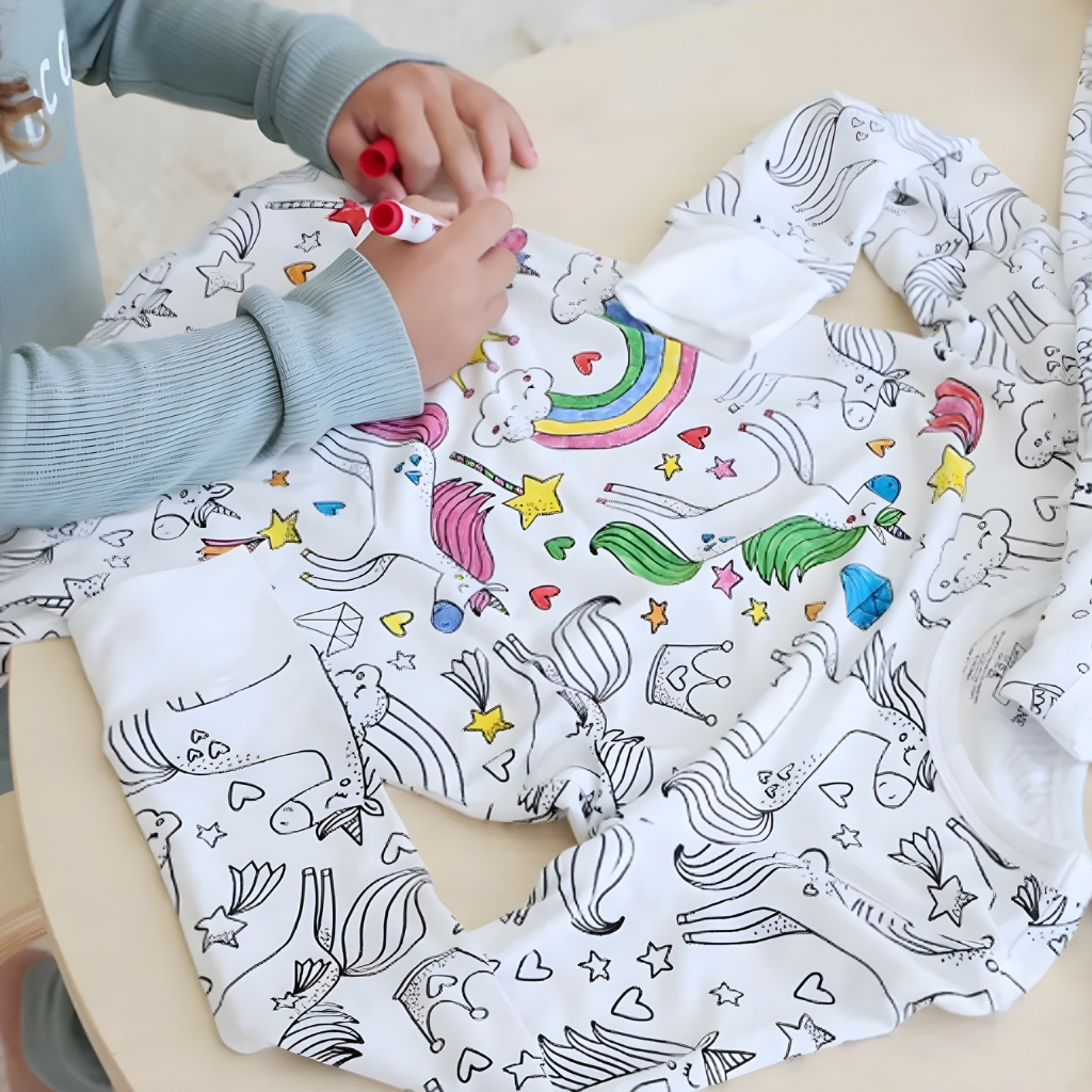 Kids' Cotton Pajama Set for Christmas Coloring