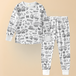 Kids' Cotton Pajama Set for Christmas Coloring