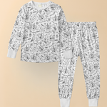 Kids' Cotton Pajama Set for Christmas Coloring