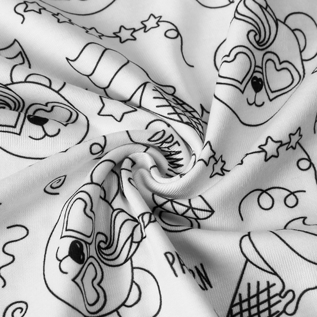 Kids' Cotton Pajama Set for Christmas Coloring