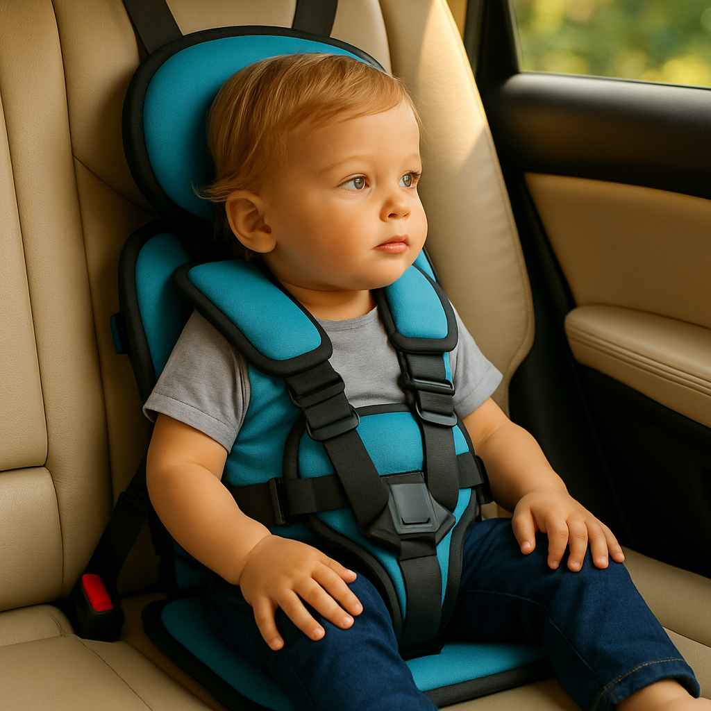 Portable car seat for children with seat belt