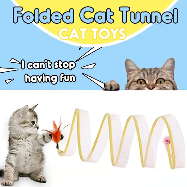 Cat Fun Deluxe | Foldable Cat Tunnel with Toy