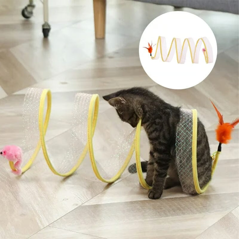 Cat Fun Deluxe | Foldable Cat Tunnel with Toy