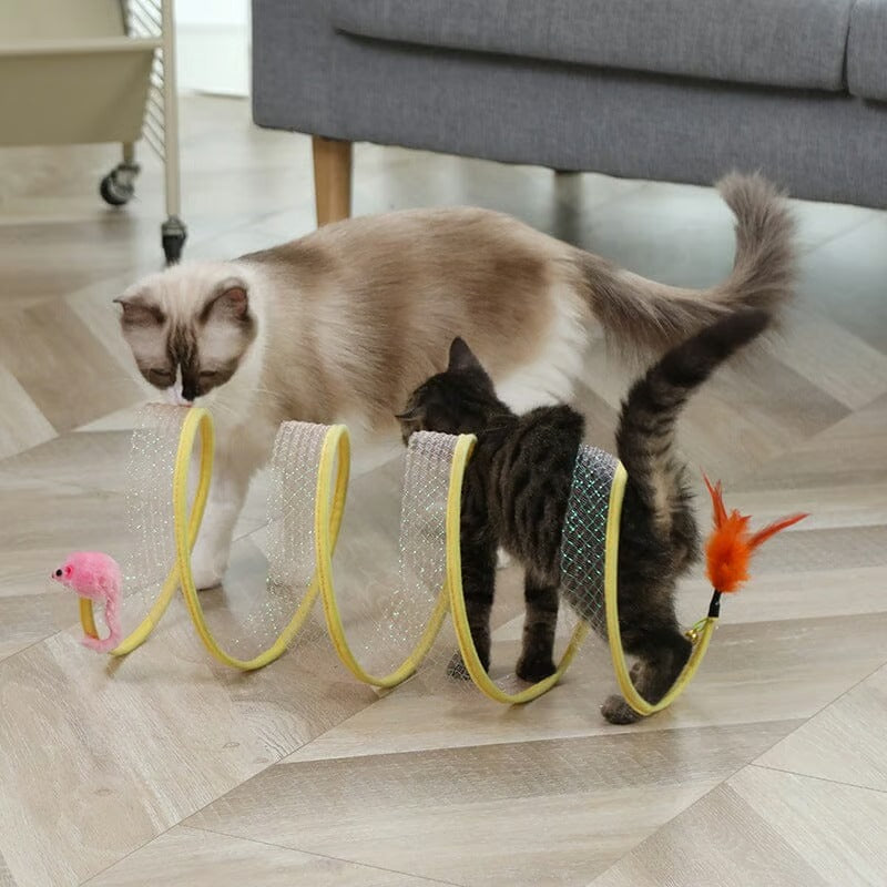 Cat Fun Deluxe | Foldable Cat Tunnel with Toy
