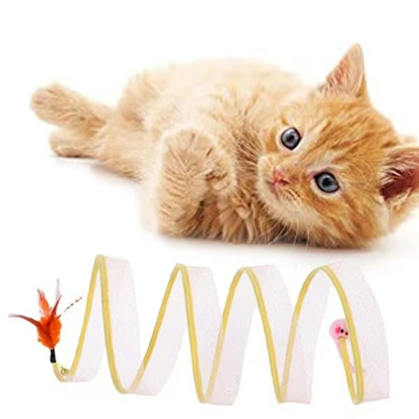 Cat Fun Deluxe | Foldable Cat Tunnel with Toy