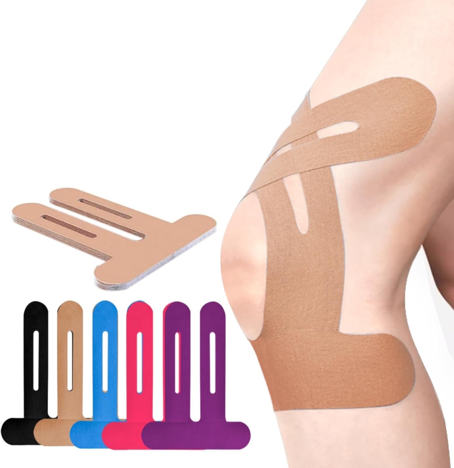 Kniebandage | Vorgefertigtes Kinesio-Tape | Atmungsaktive Unterstützung
