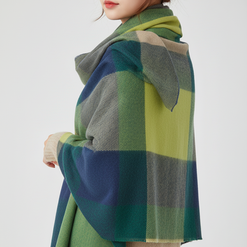 Eleganter Damen-Schal im modernen Karo-Design