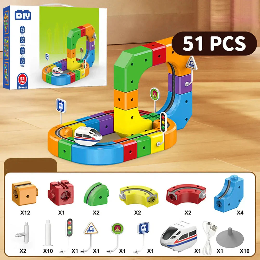 Fantasievolles Rennspielzeugset für Kinder mit 3D-Strecke