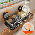 Practical kitchen shelf with strong suction cups and open water drainage