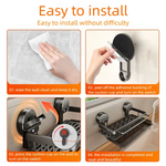 Practical kitchen shelf with strong suction cups and open water drainage