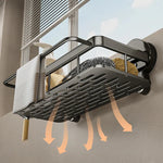 Practical kitchen shelf with strong suction cups and open water drainage