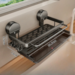 Practical kitchen shelf with strong suction cups and open water drainage