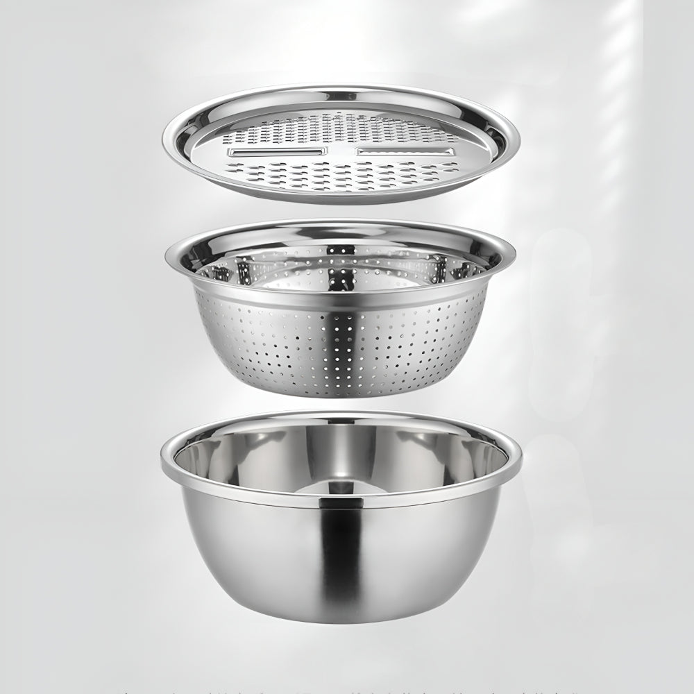Multifunctional Stainless Steel Colander Set for the Kitchen