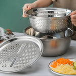 Multifunctional Stainless Steel Colander Set for the Kitchen
