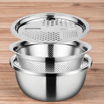 Multifunctional Stainless Steel Colander Set for the Kitchen