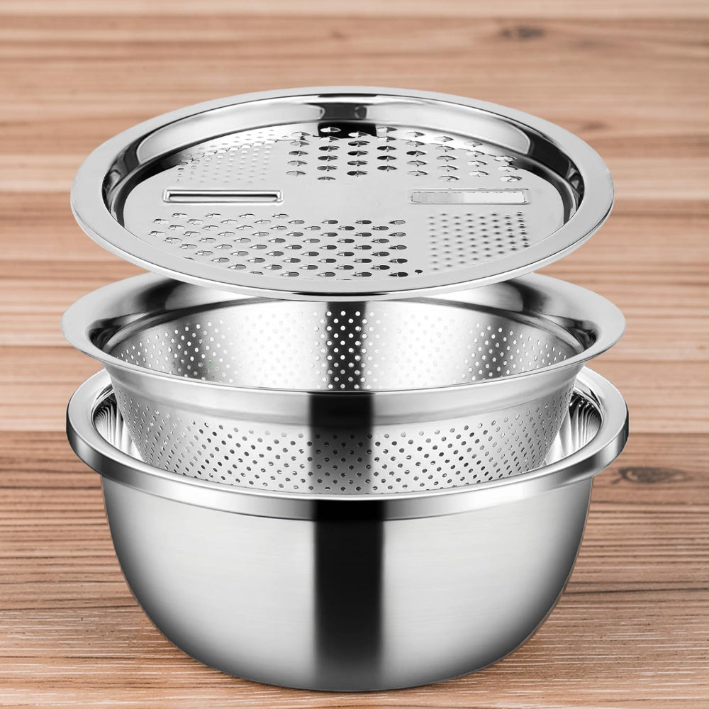 Multifunctional Stainless Steel Colander Set for the Kitchen