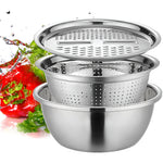 Multifunctional Stainless Steel Colander Set for the Kitchen