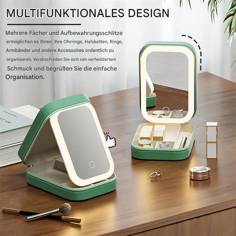 LED Makeup Mirror Organizer | 3 Light Modes | Cabin-Friendly