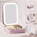 LED Makeup Mirror Organizer | 3 Light Modes | Cabin-Friendly