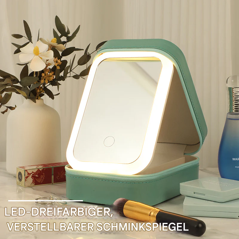 LED Makeup Mirror Organizer | 3 Light Modes | Cabin-Friendly