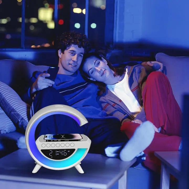 Smart LED Alarm Clock Lamp with Speaker and Wireless Charger