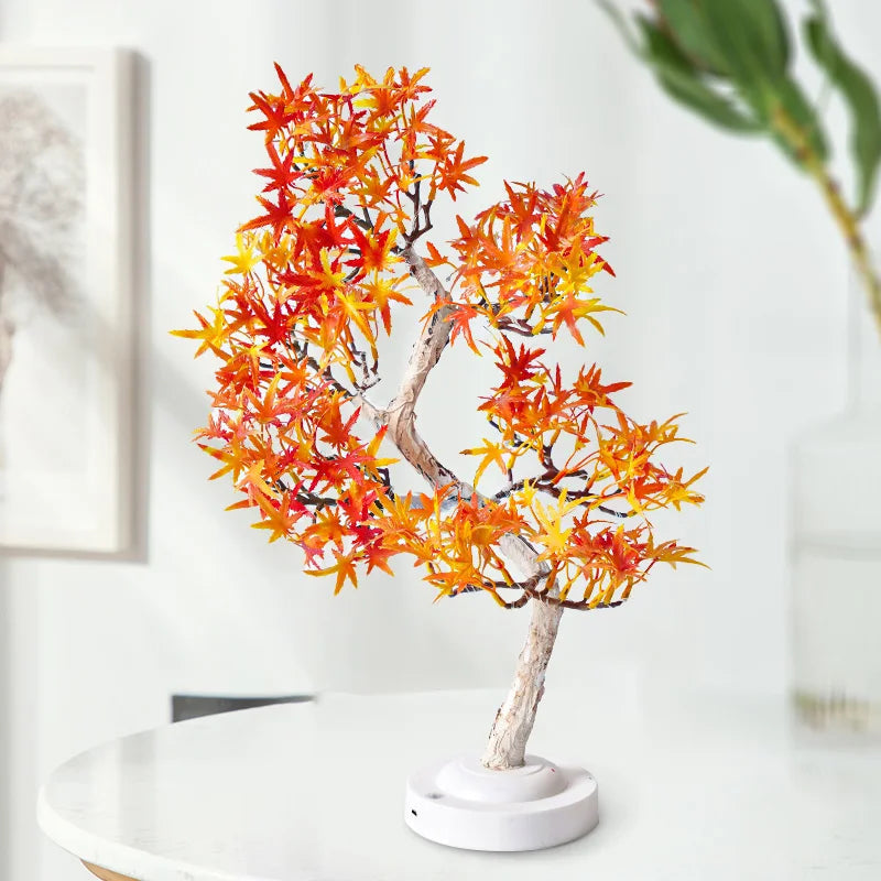 Batteriebetriebene LED-Ahornbaum Tischlampe mit Flexiblen Ästen