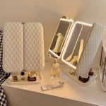 Foldable LED Cosmetic Mirror with Triple Lighting