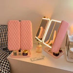 Foldable LED Cosmetic Mirror with Triple Lighting