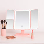 Foldable LED Cosmetic Mirror with Triple Lighting