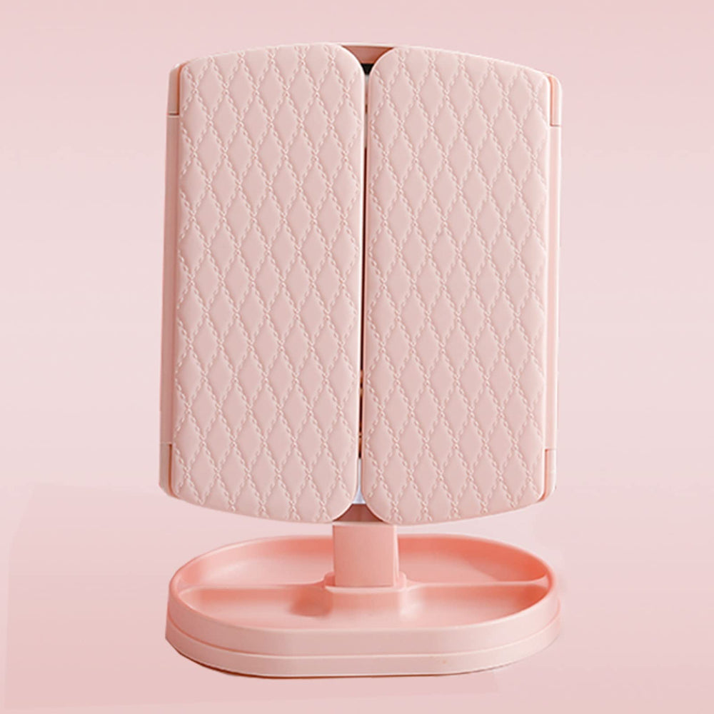 Foldable LED Cosmetic Mirror with Triple Lighting