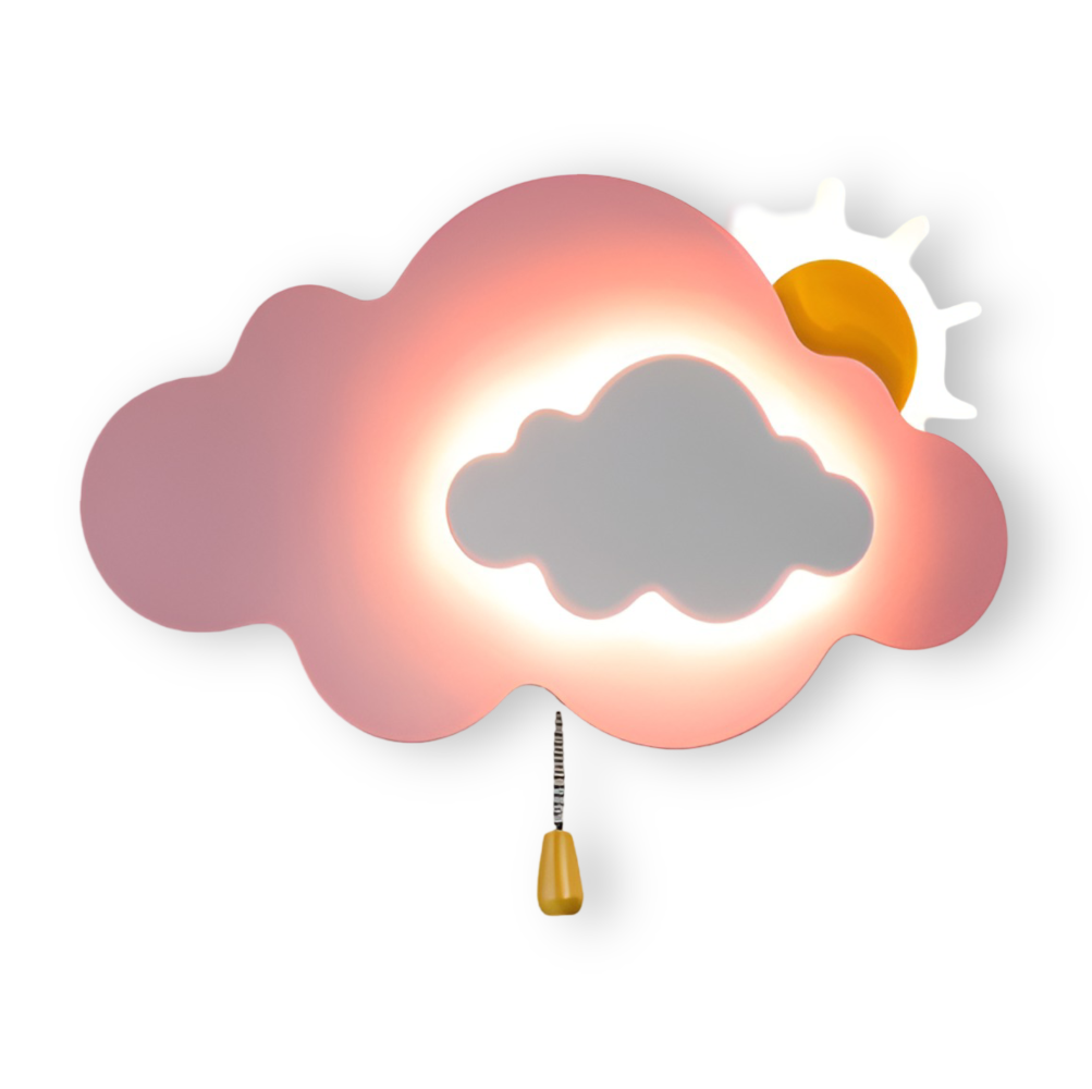 Wunderschöne LED-Wandlampe für das Kinderzimmer - Wolke und Sonne