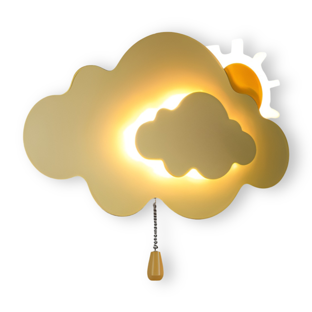Wunderschöne LED-Wandlampe für das Kinderzimmer - Wolke und Sonne