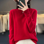 Elegant Cashmere Sweater for Women – Crew Neck and Warm
