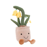 Plush toy with cheerful floral design