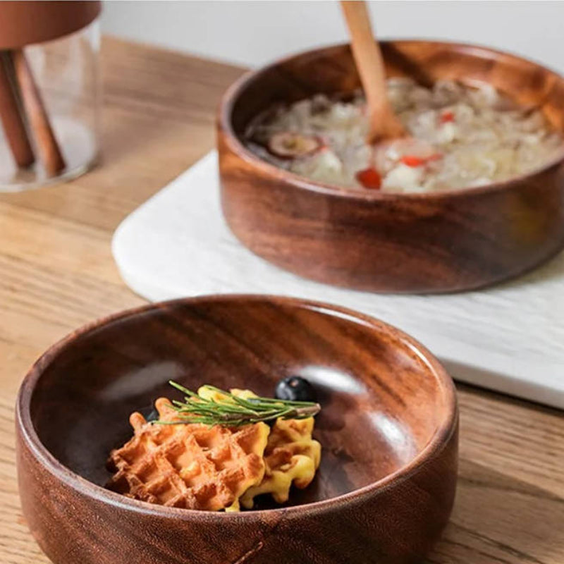 Große Servierschüssel aus Walnussholz – Vielseitige elegante Schüssel für Früchte und Salate