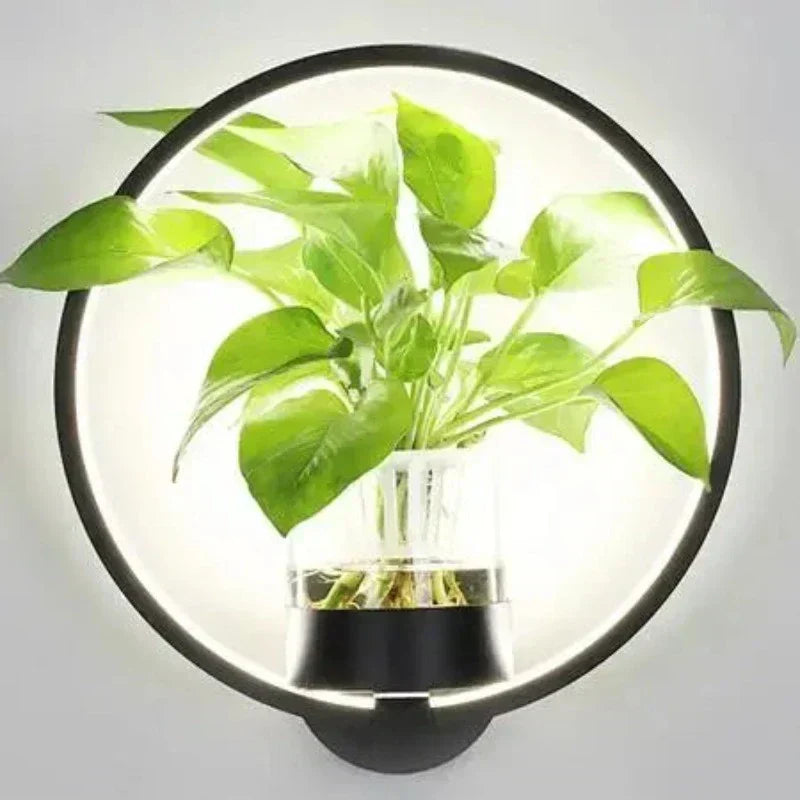 Wall light with LED and integrated glass vase – Round & Oval