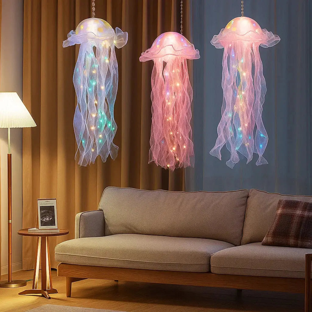 Shimmering jellyfish lamp for an atmospheric ambiance