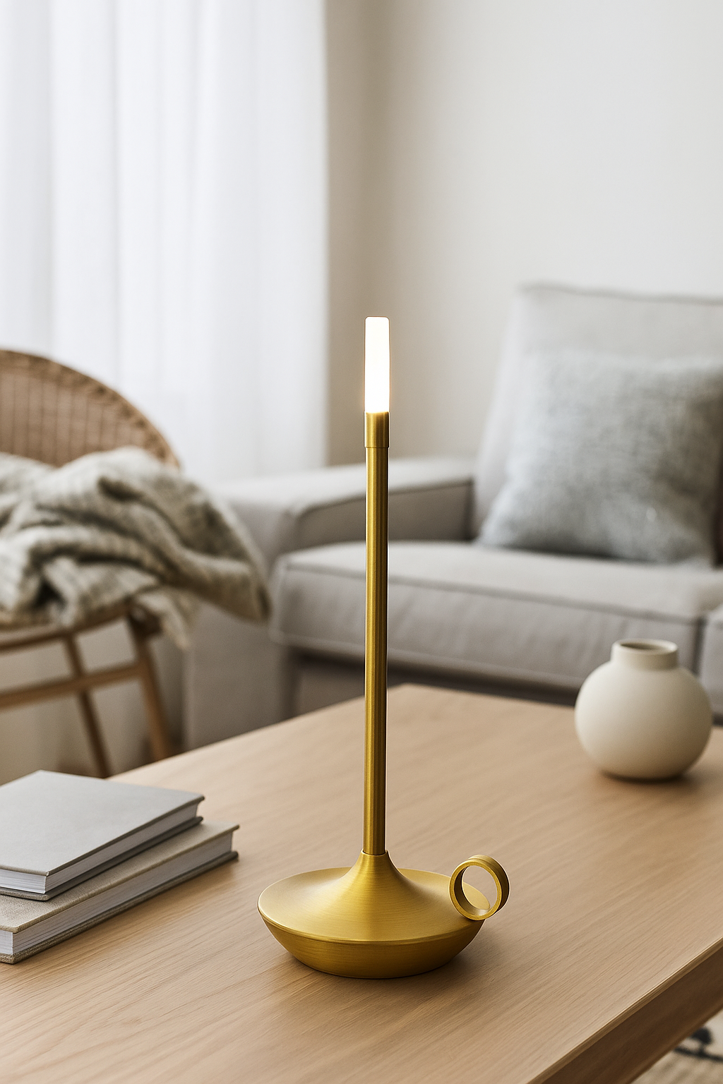 Elegant LED Candle Lamp - Rechargeable Touch Dimming Light for Coziness