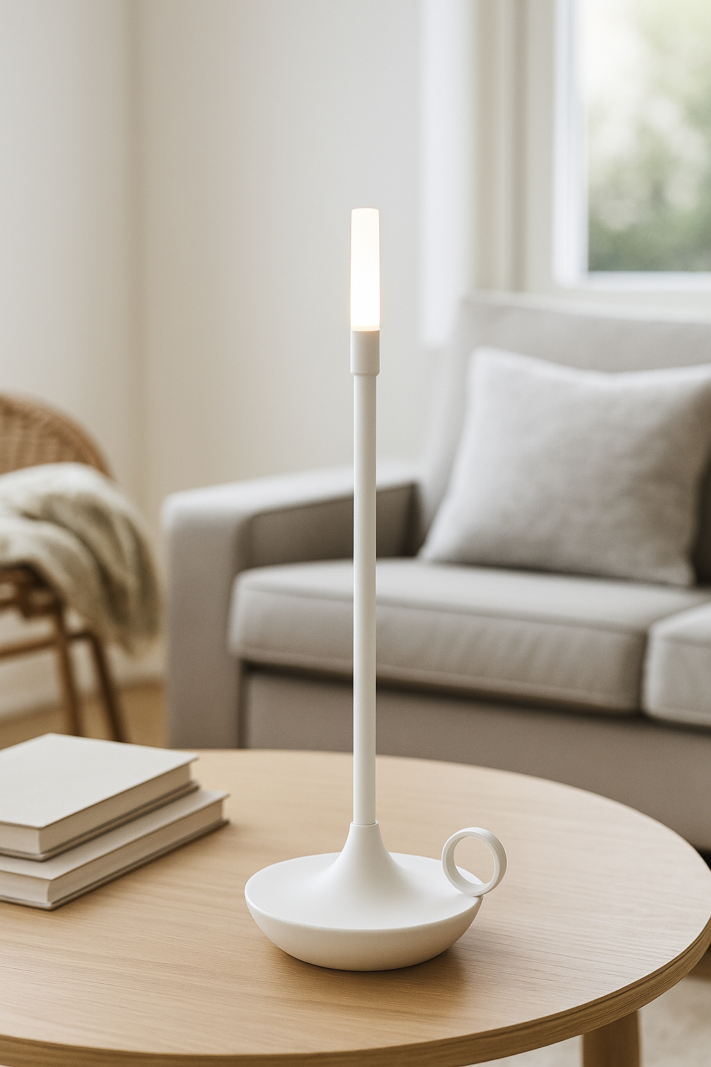 Elegant LED Candle Lamp - Rechargeable Touch Dimming Light for Coziness