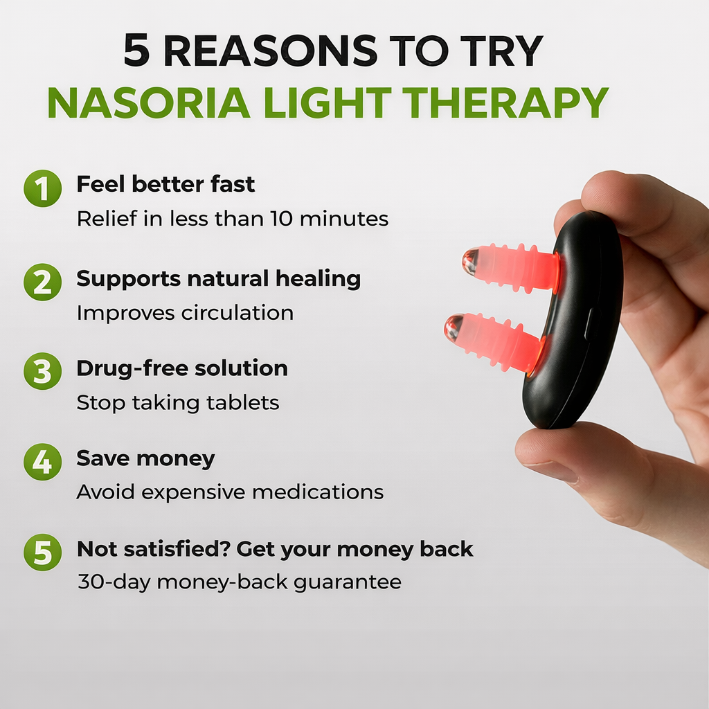 Light Therapy Device for Nasal Breathing | Cordless with Automatic Shut-off