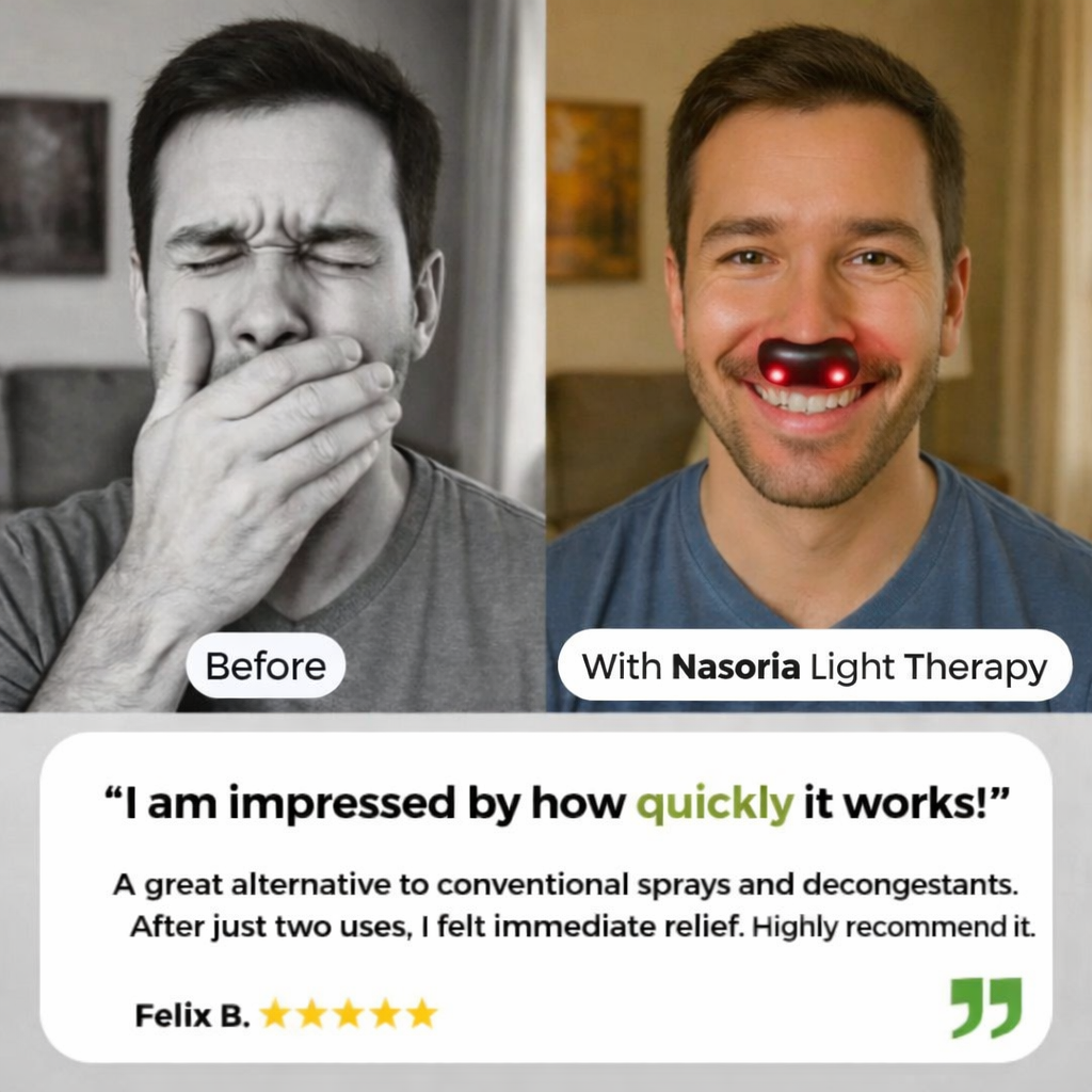 Light Therapy Device for Nasal Breathing | Cordless with Automatic Shut-off