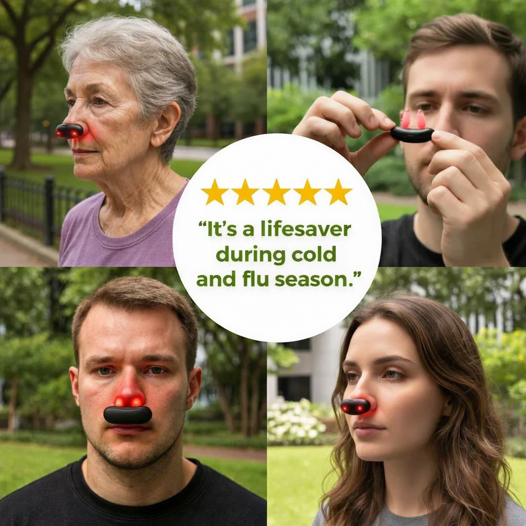 Light Therapy Device for Nasal Breathing | Cordless with Automatic Shut-off