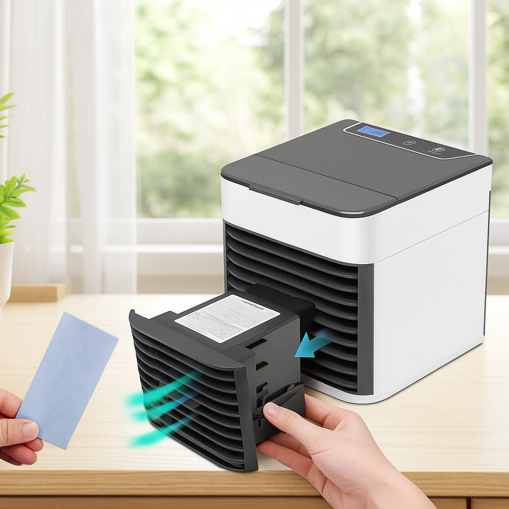 Mini Air Cooler KoelBreeze – Portable USB Cooler with 3-in-1 Function and LED