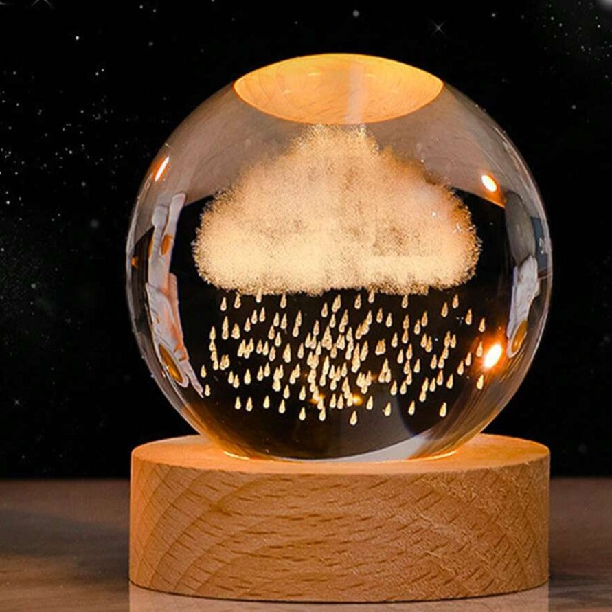 3D Kristallkugel mit LED-Beleuchtung – Leuchtende Deko für Schlafzimmer