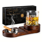 Eleganter Aschenbecher mit Whiskeyhalter – Perfekt für Zigarrenliebhaber