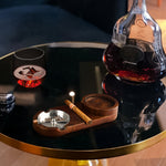 Wooden Ashtray with Whiskey Holder - Elegant Tray for Cigar Lovers