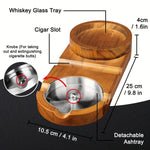 Eleganter Aschenbecher mit Whiskeyhalter – Perfekt für Zigarrenliebhaber