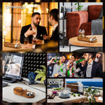 Wooden Ashtray with Whiskey Holder - Elegant Tray for Cigar Lovers