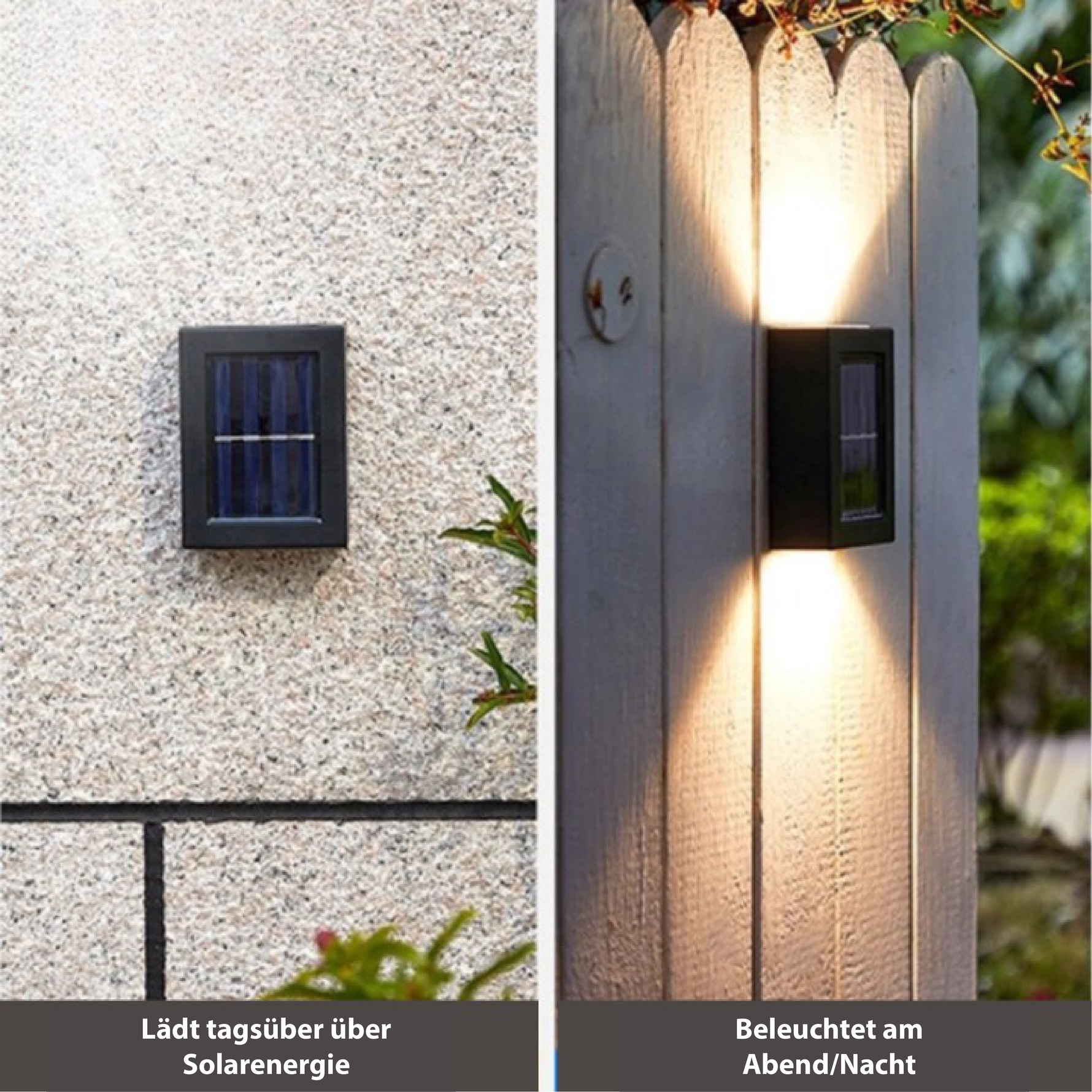 Luxuriöse Kabellose Solar LED Wandleuchten - SolarGlow